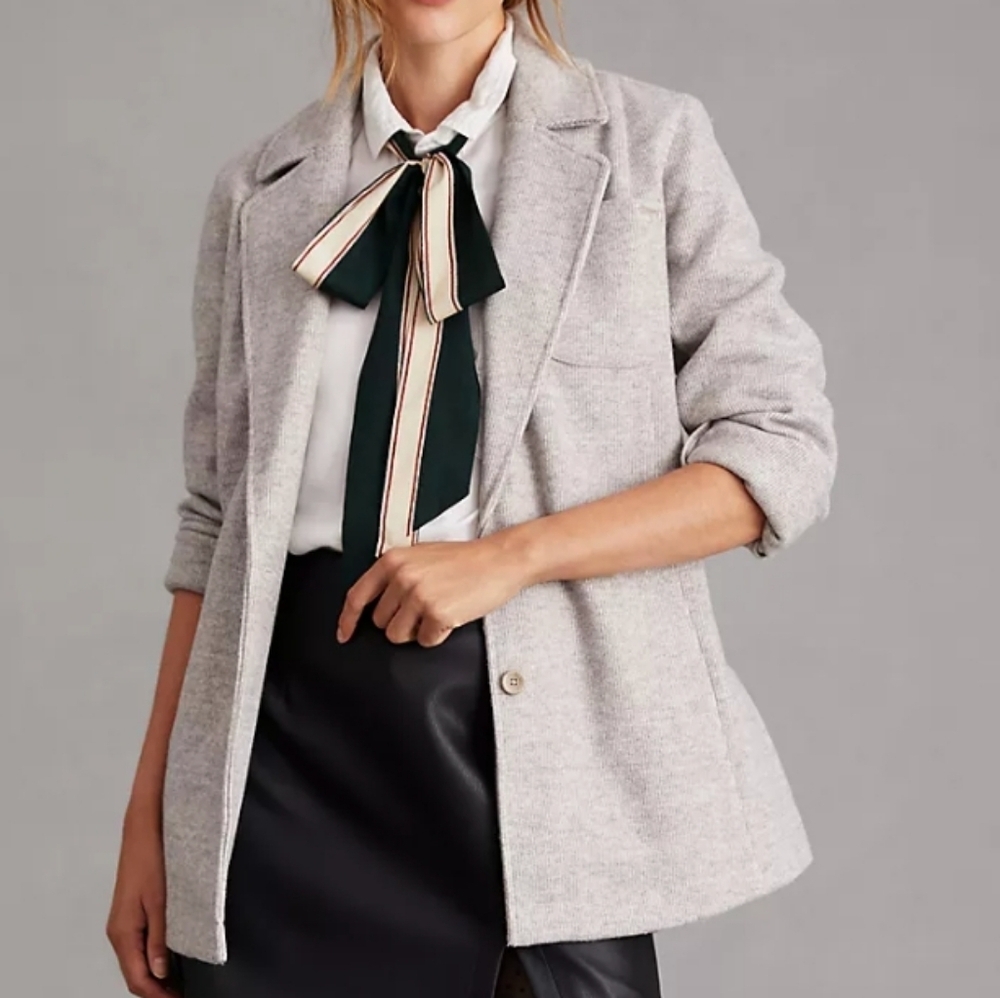 Pilcro Gray Blazer Relaxed Fit Suit Jacket, Size XXS, Retail Price $299.00US